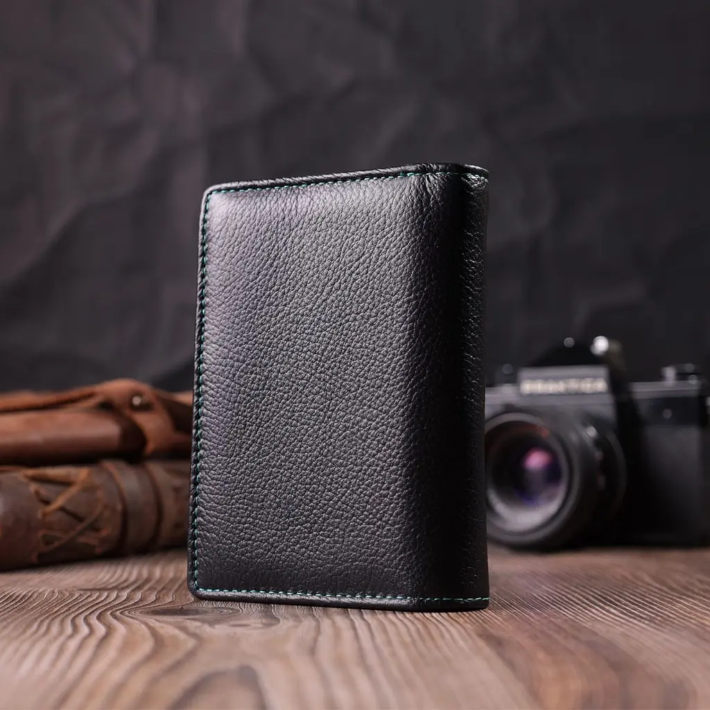 Стильний гаманець для жінок із натуральної шкіри ST Leather 22501 чорний - фото 9