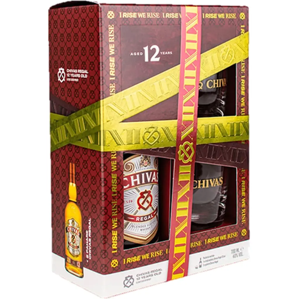 Уцінка. Набір Віскі Chivas Regal 12 years old, 40%, 0,7 л + 2 келихи (661245) - фото 2