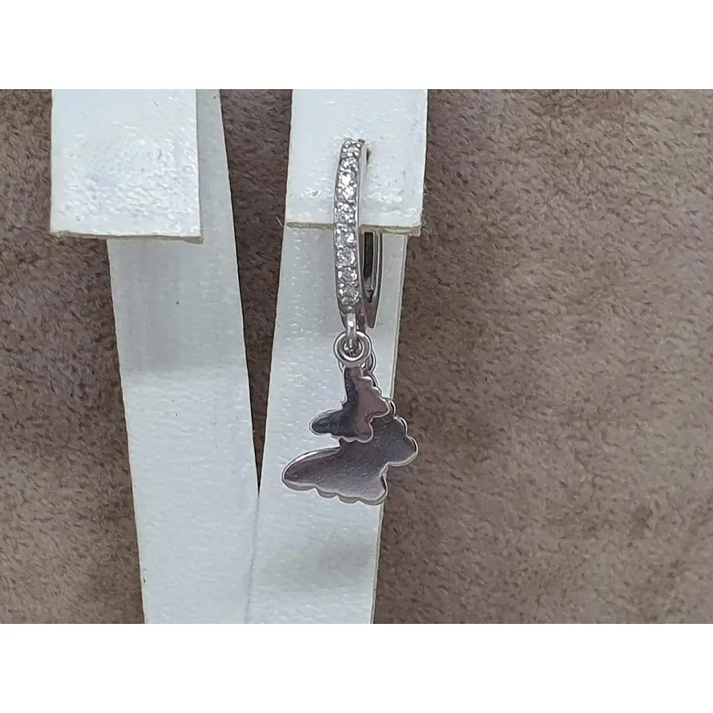 Серебряная моносерьга Ирий Бабочка с фианитами. 4871 - фото 4