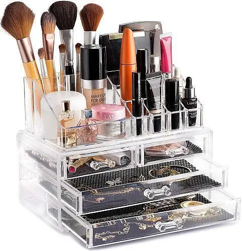 Органайзер для зберігання косметики 4DRAWER Акриловий прозорий настільний ящик - бокс для косметики та біжутерії - фото 6