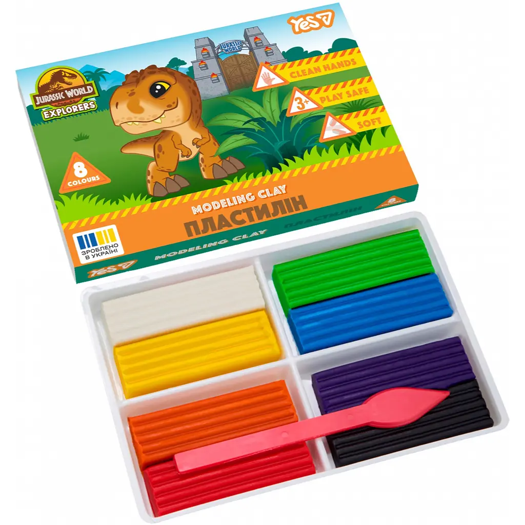 Пластилін Yes Jurassic World.Kids 8 кольорів 160 г (540728) - фото 2