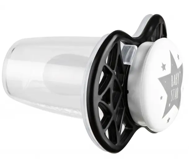 Силиконовая симметричная пустышка Nuvita Air55 Cool Baby Star, 0+ мес., черный (NV7065IB) - фото 2