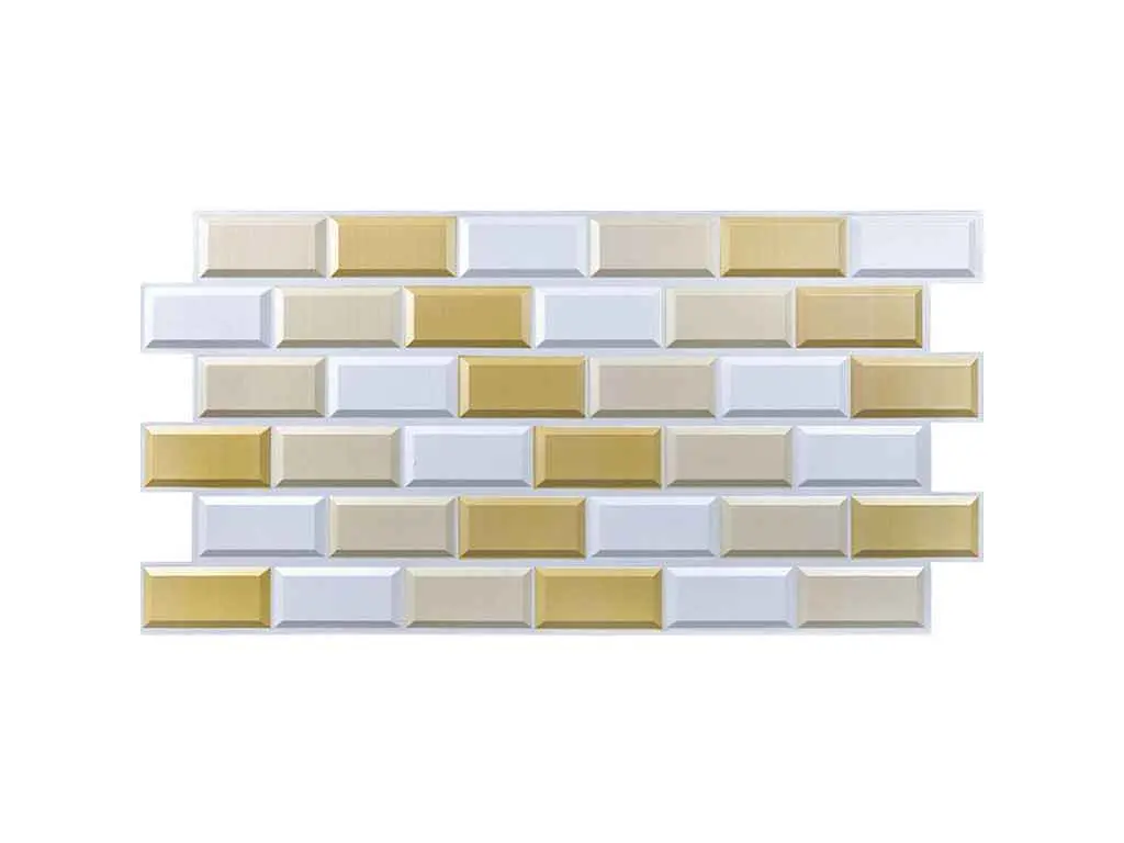 Декоративна ПВХ панель STICKER WALL 480 * 960 * 4мм Біло-бежева клінкерна цегла SW-00001430 - фото 2