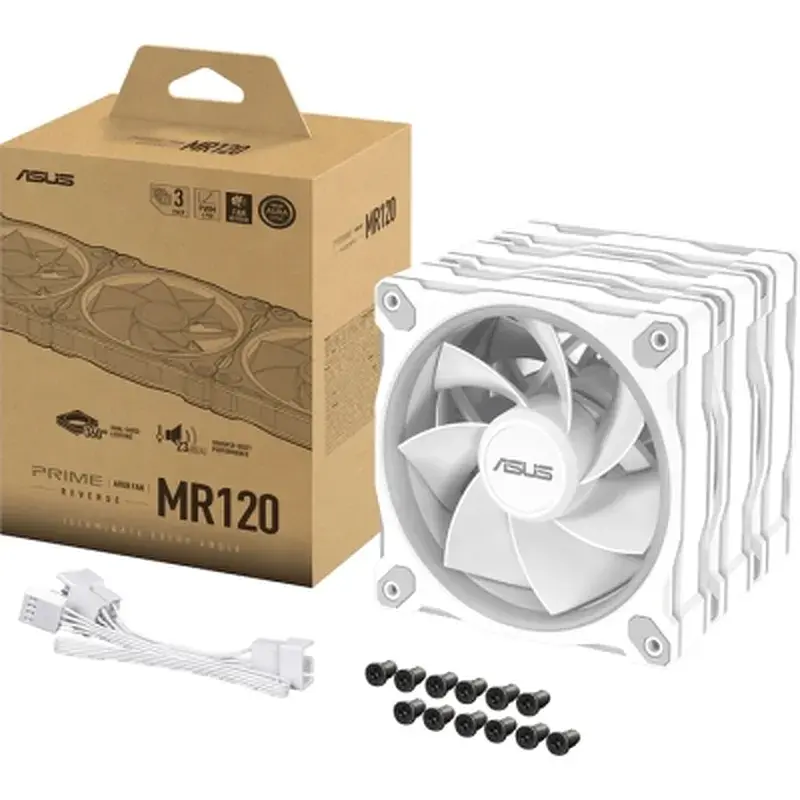 Кулер до корпусу ASUS PRIME MR120 REVERSE ARGB WHITE 3IN1 (90DA00L3-B09020) - фото 12
