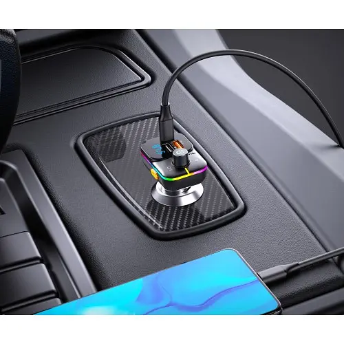 ФМ-Модулятор XO BCC09 Smart Bluetooth MP3 TF card slot +PD 25W Чорний - фото 4