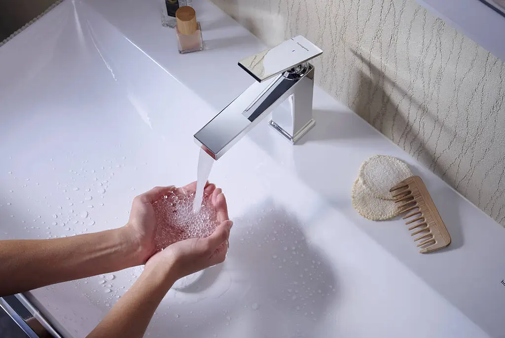 Змішувач для умивальника Hansgrohe Tecturis E CoolStart EcoSmart+ без донного клапанаа chrome 73012000 - фото 2
