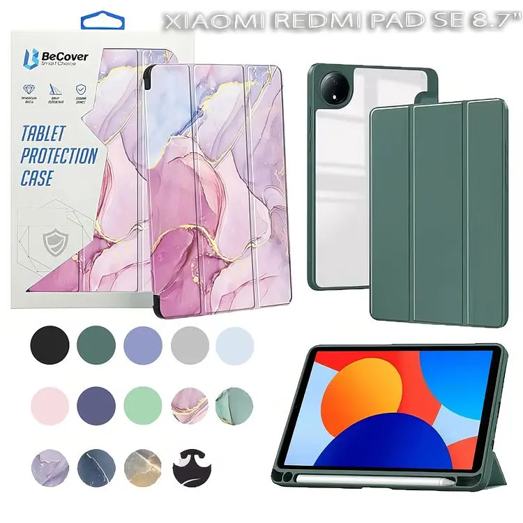 Чохол-книжка BeCover Soft Edge TPU з кріпленням для стілусу для Xiaomi Redmi Pad SE 8.7" Black (712564) - фото 4
