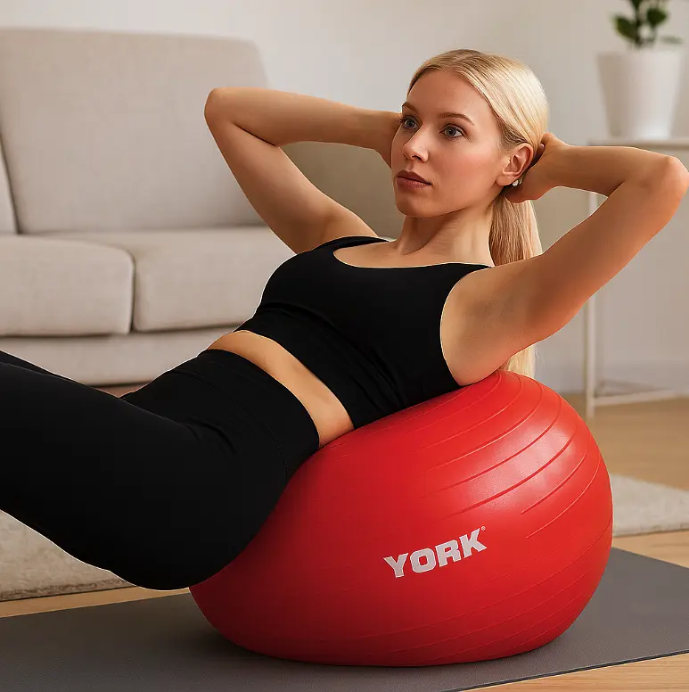 Фітбол York Fitness 55см червоний + насос - фото 6