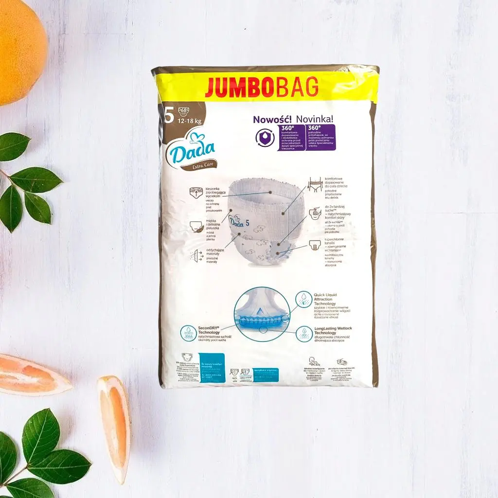 Подгузники-трусики Dada Extra Care Jumbobag 5 12-18кг 68шт - фото 2