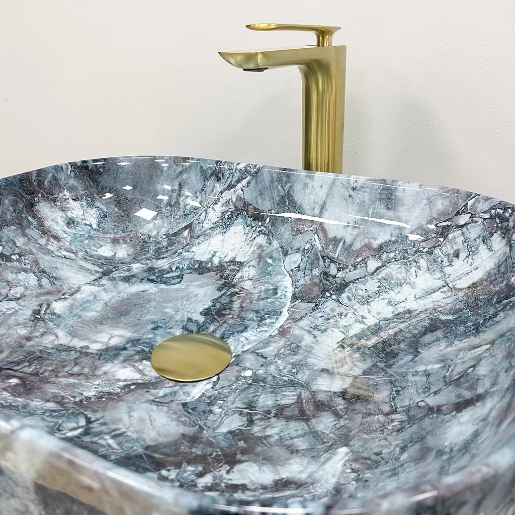 Умивальник VBI Bergamo blue tourmaline glossy накладний VBI-012504, Синій - фото 3