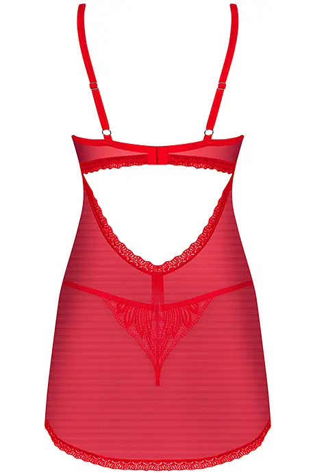 Комплект Obsessive Chilisa babydoll (Червоний, M/L) Obsessive 100381 96947 - фото 4