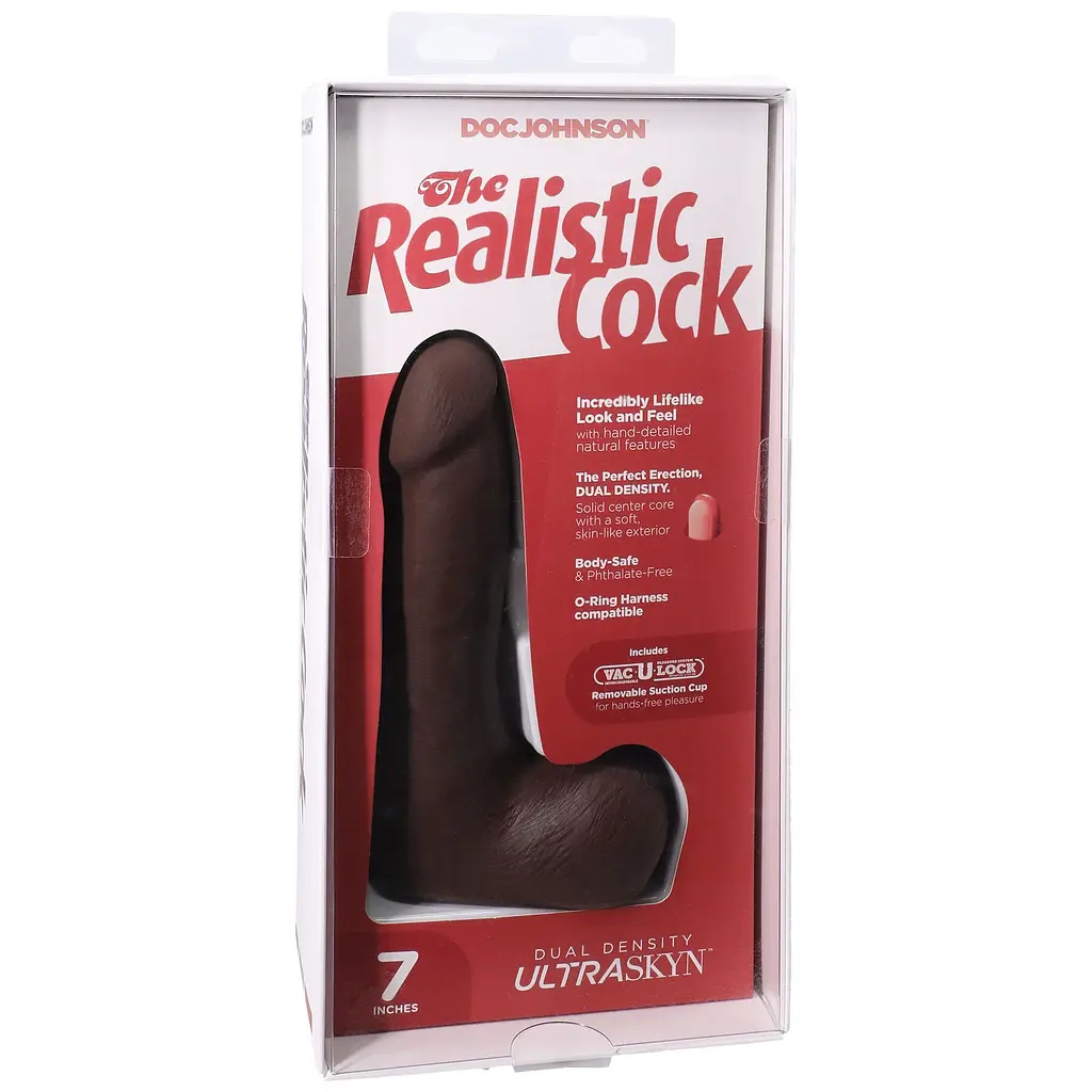 Фалоімітатор Doc Johnson The Realistic Cock ULTRASKYN 7 Inch with Balls, 17.8 см - фото 8