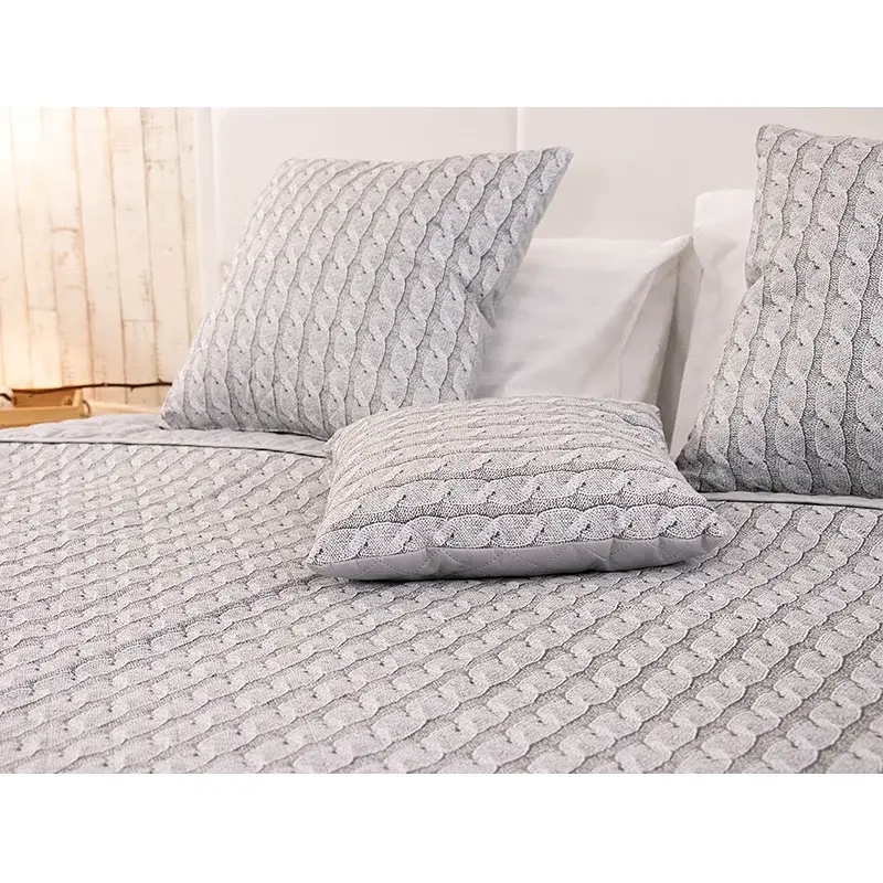 Покривало Руно двостороннє декоративне Grey Braid 212х240 см сіре - фото 8