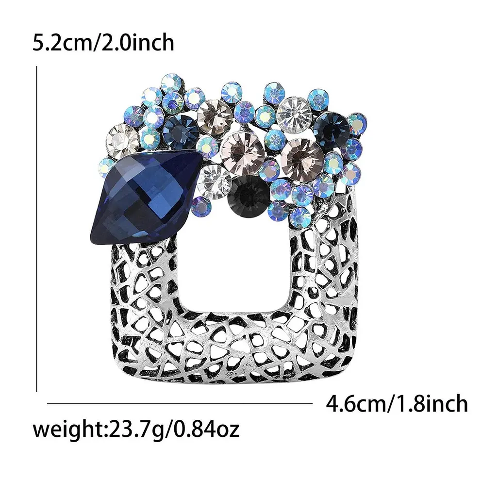 Брошь-булавка Квадрат с цветами (158511312) - фото 2