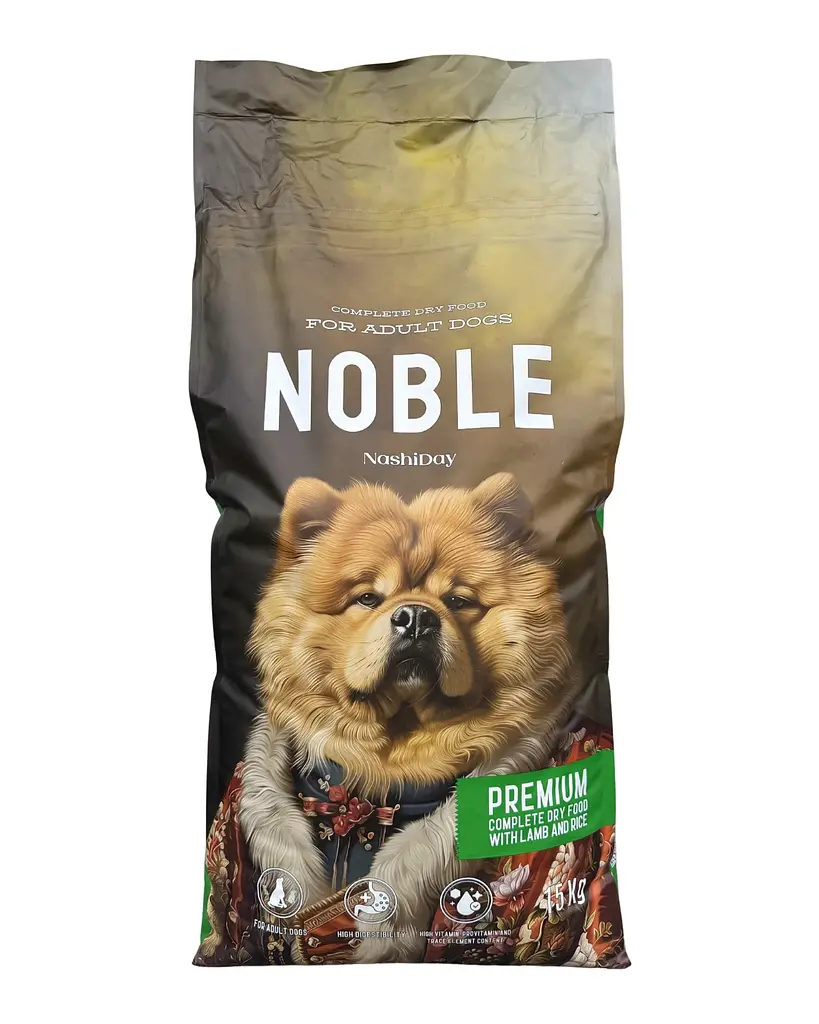 Сухий корм для собак дорослих порід Noble Dog Premium Adult 15 кг з ягням і рисом