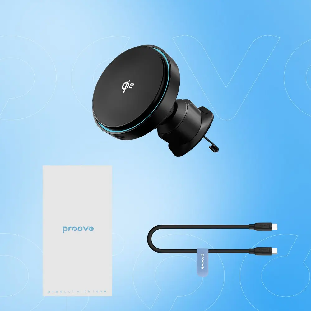 Автомобільний тримач з Бездротовим ЗП Proove Light Circle Qi2 15W - фото 6