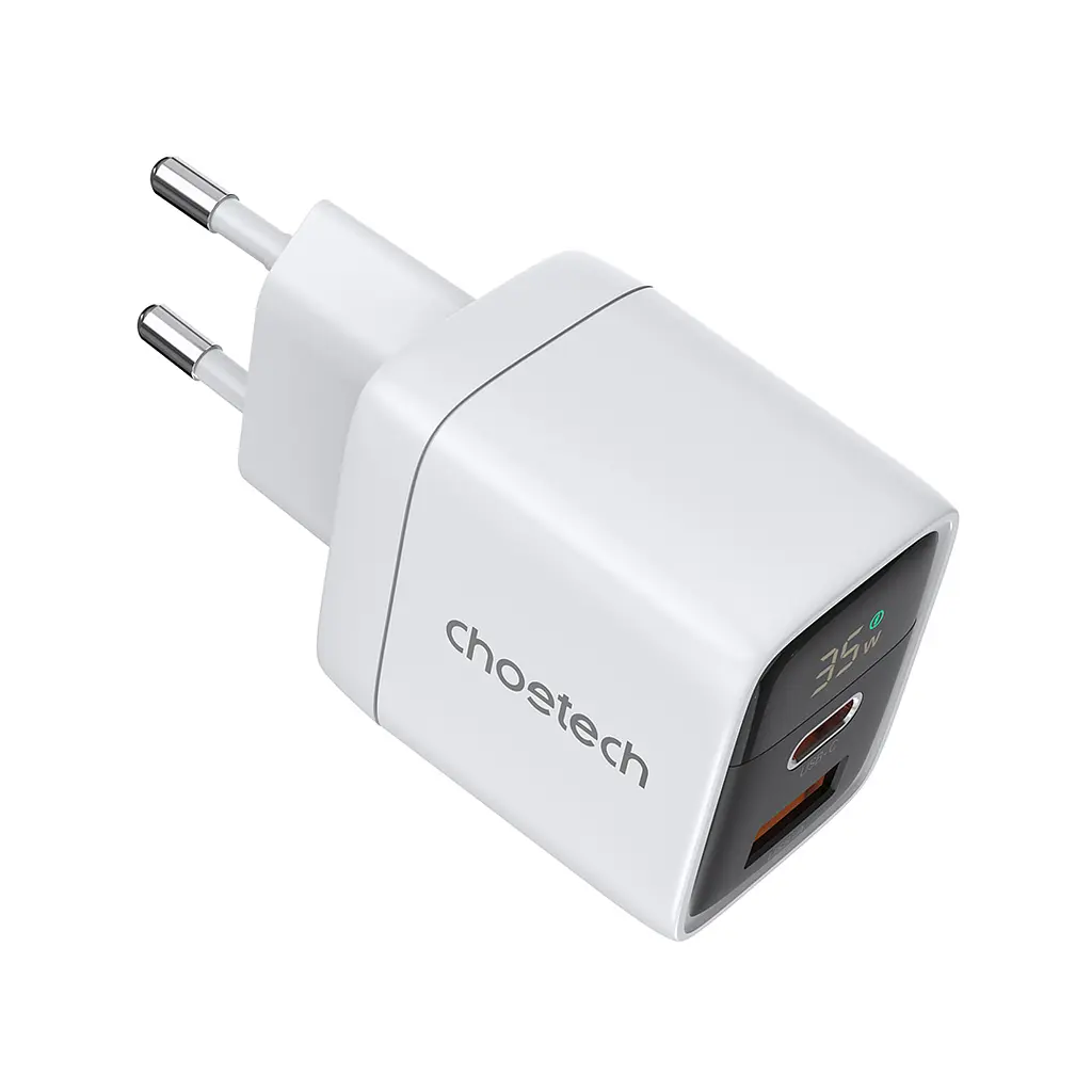 Мережевий зарядний пристрій Choetech PD6052 PD35W GAN A+C White (43-00128) - фото 2
