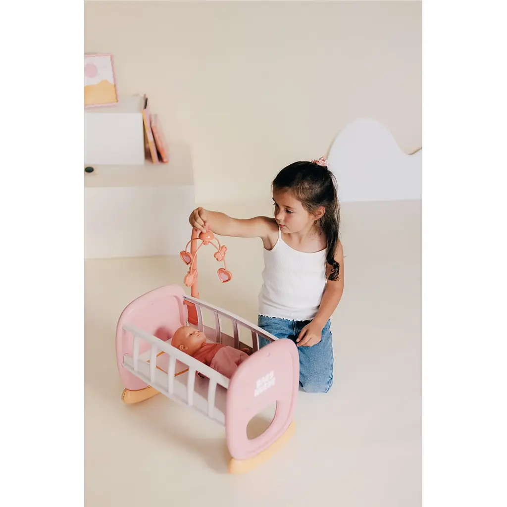 Колиска Smoby Toys Бебi Ньорс з мобілем терракотова пудра (7600220390) - фото 4