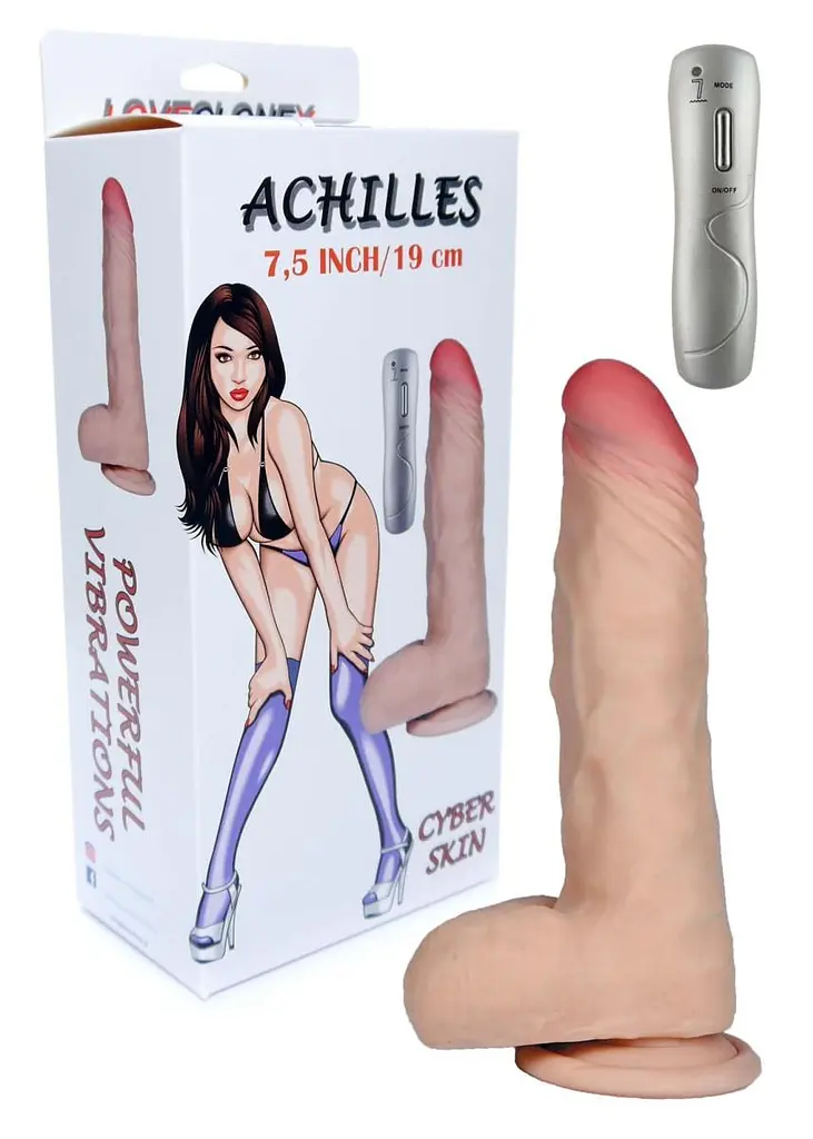 Вібратор B - Series Real AchiIles-Loveclonex 7,5", 21 см (тілесний) - фото 6