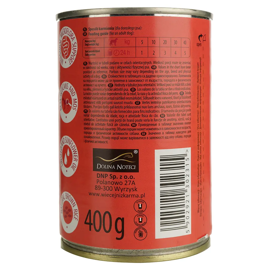 Влажный корм для собак с проблемами желудка Dolina Noteci Premium Perfect Care Intestinal, 400 гр - фото 4