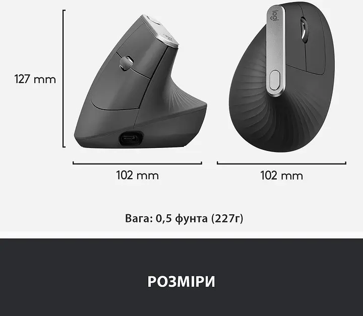 Миша комп'ютерна Logitech MX Vertical (910-005447, 910-005448, 910-005449) - фото 8