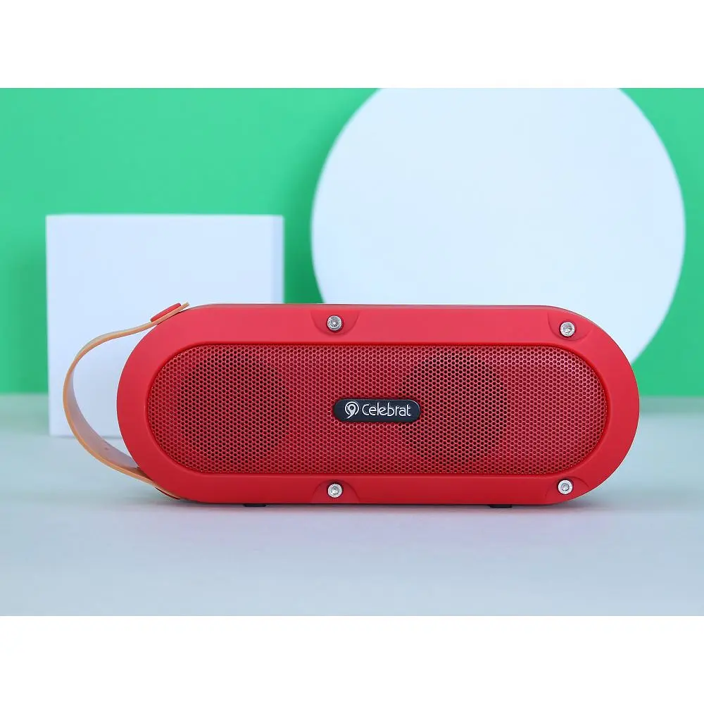 Портативна блютуз колонка Celebrat SP-5 TF card micro-usb 3,5-мм 1200 mah Red - фото 9