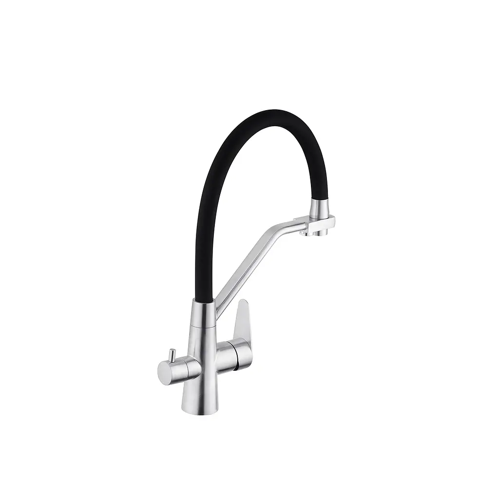 Смеситель для кухни с подключением к фильтру Kroner KRP Edelstahl Klassisch - ESG03817BLK CV027936 Нержавеющая сталь - фото 3