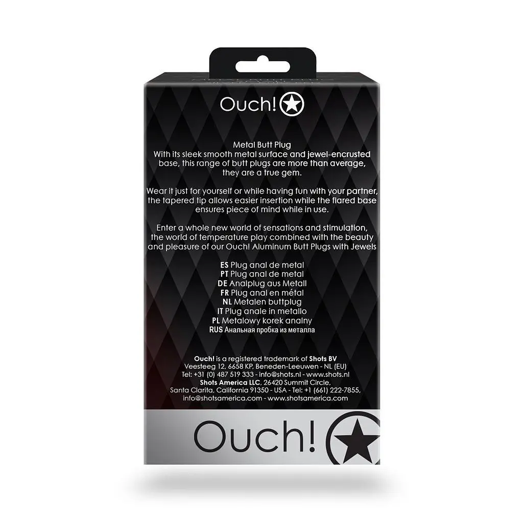 Анальна пробка Ouch! Heart Gem Butt Plug Large, 9.3 см (сріблястий) - фото 9