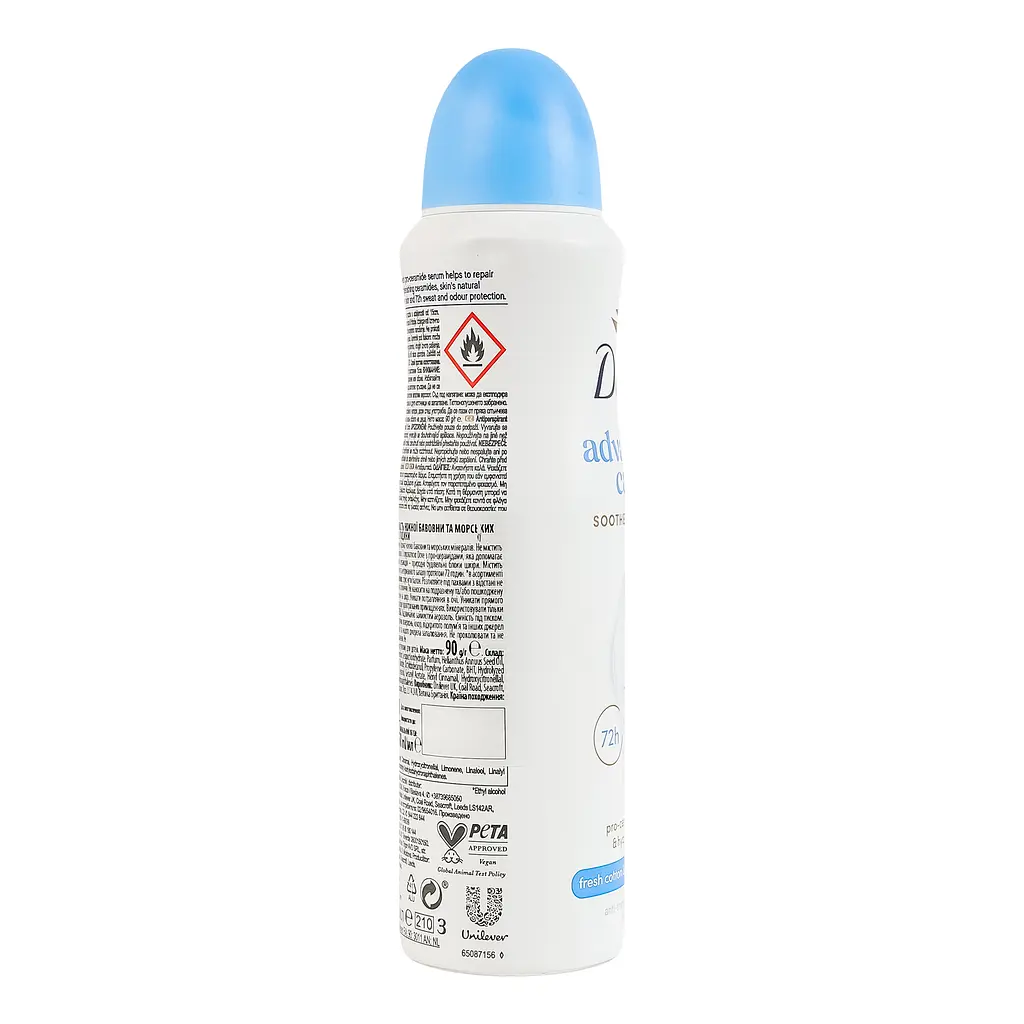 Антиперспірант Dove Advanced Care 72H Fresh Cotton Deodorant 150 мл - фото 3