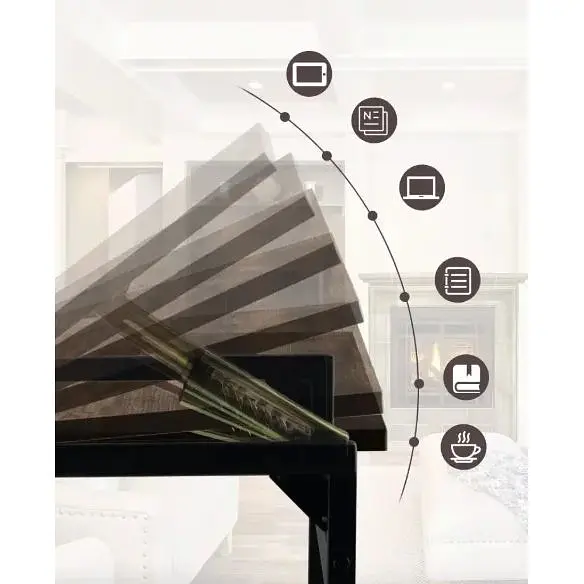 Журнальный столик Costway Allegro с регулируемой столешницей в стиле Loft - фото 2