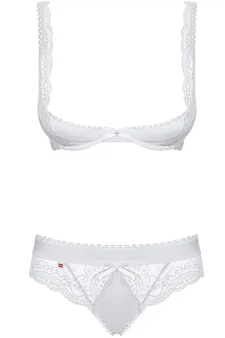 Білий комплект білизни Miamor set-б-L/XL Obsessive Miamor set-б-L/XL 91987 - фото 3