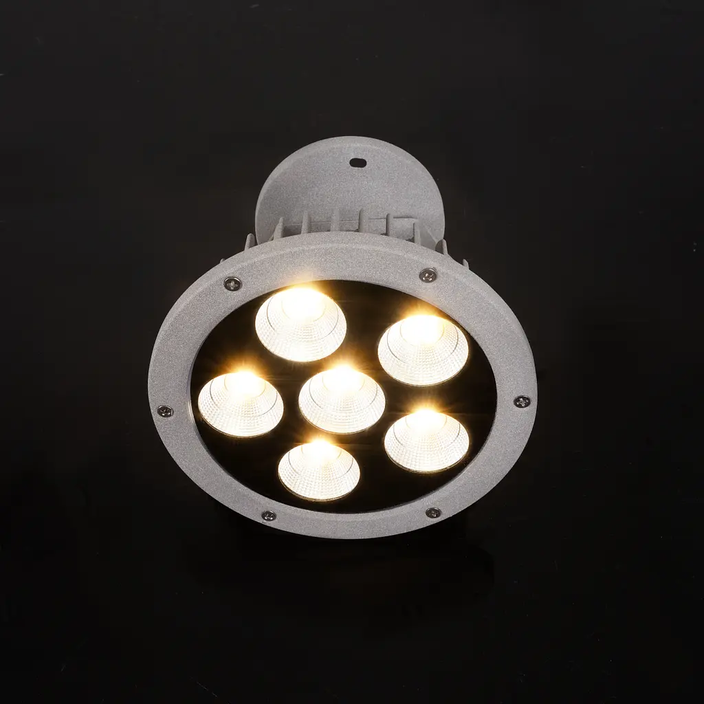 Круглий Світильник Brille для саду AS-15 6*7W WW IP65 GY - фото 4