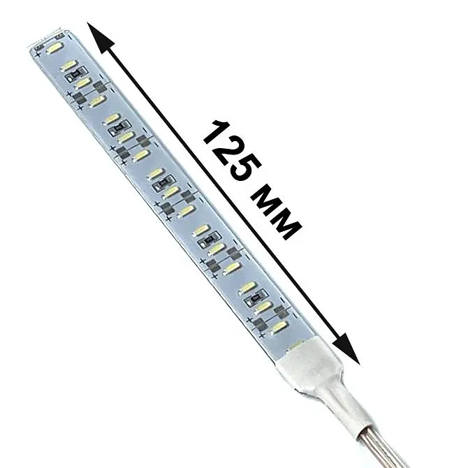Стрічка діодна алюміній 12V - 12,5 см - 2А 9LED - в силіконі ефект суцільної стрічки Червоне світло (4014) - фото 2