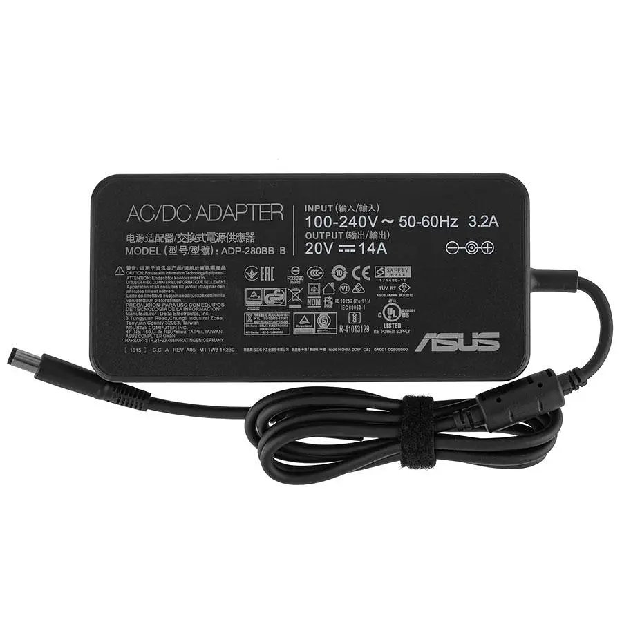Блок живлення для ноутбука Asus 20V 14A 280W 7.4*5.0-PIN чорний - фото 2