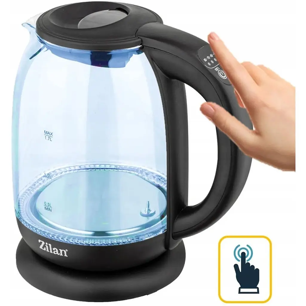 Чайник электрический Zilan ZLN3956 с разноцветной подсветкой сенсорным управлением и выбором температур - фото 6