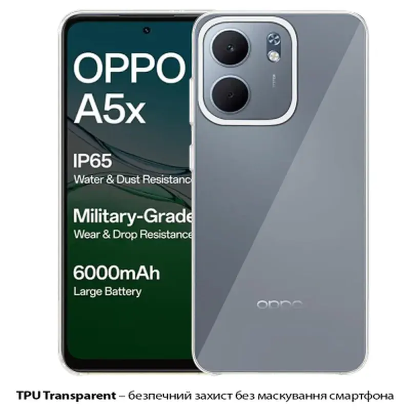 Чохол до мобільного телефона BeCover Silicone Oppo A5x 4G/5G Transparent (713789) - фото 2