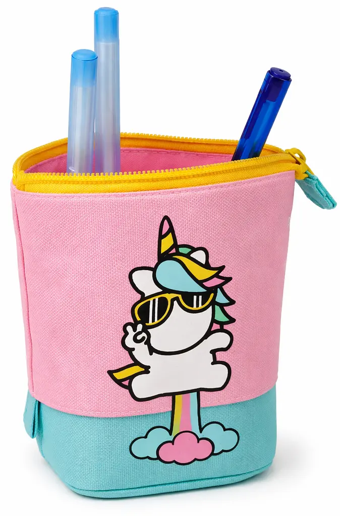 Пенал-органайзер Pop-up Pencil Case Stephen Joseph 17(10)x12x6 см поліестер рожевий з салатовим - фото 2