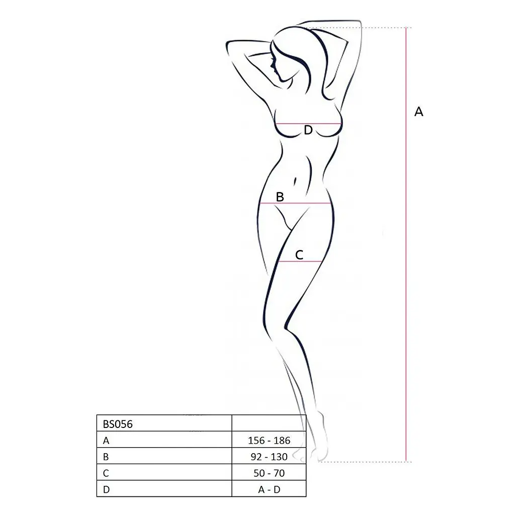 Бодистокинг Passion BS056 комбинезон имитация чулок S/M/L white - фото 4
