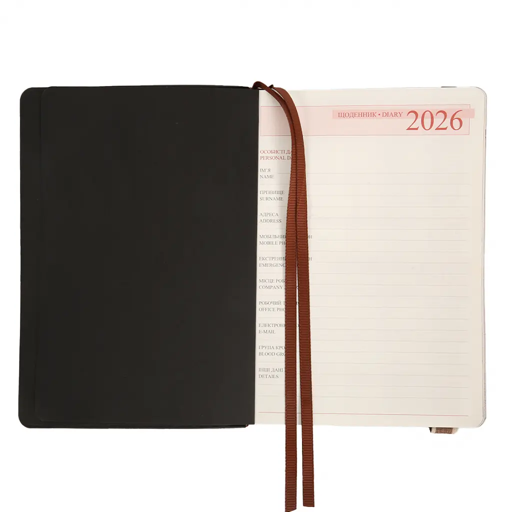 Ежедневник-деловая записная книжка А5 Leo Planner Trend 2026 мягкий черный 368 страниц (252693) - фото 6