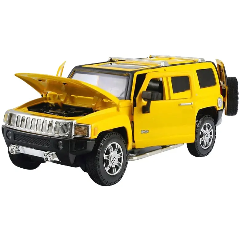 Колекційна металева модель автомобіля Автопром Hummer H3 з інерцією, світлом та звуком 1:24