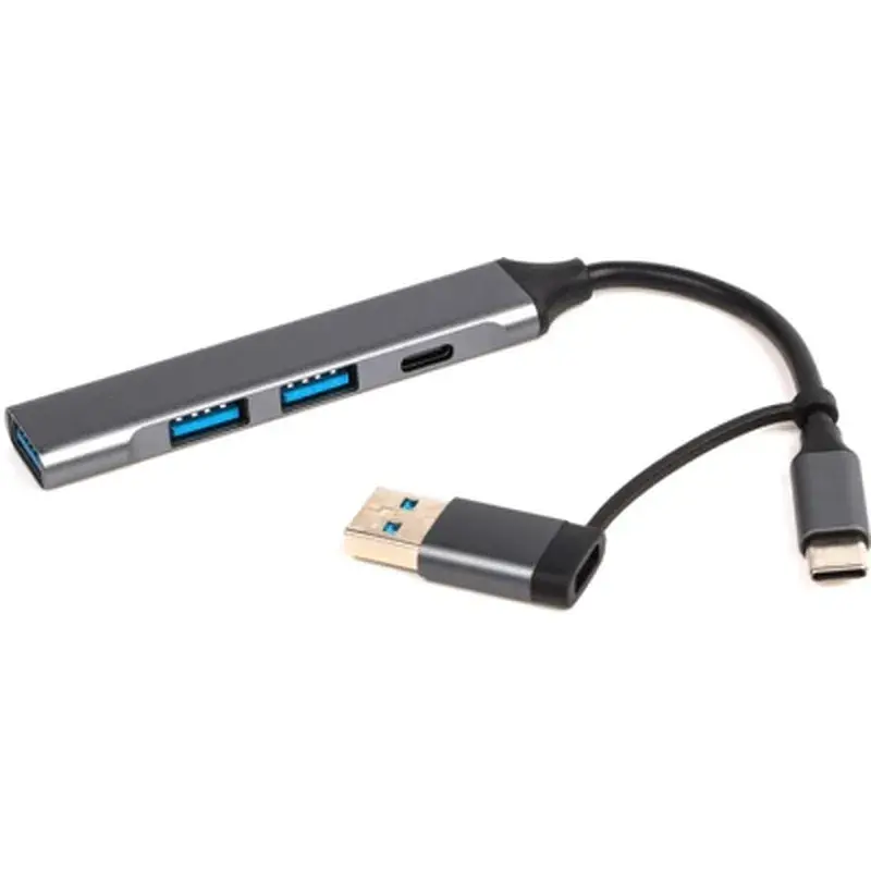 Концентратор Dynamode USB Type-C + USB-A to 1хUSB-C 3.0 1хUSB-A 3.0 2xUSB-A 2.0 dark grey (DM-UH-314AC) - фото 3