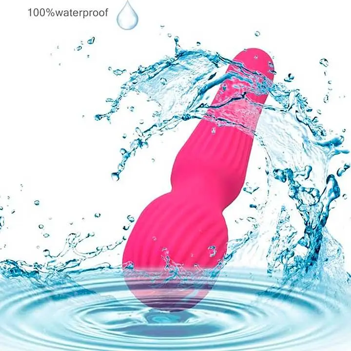 Вібратор 10 режимів вібрації ребристий кліторальний силікон USB зарядка фіолетовий - фото 5