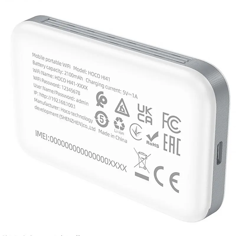 Портативний модем WiFi роутер Hoco HI41 150Mbps (Micro SIM) 2100 mAh White - фото 5