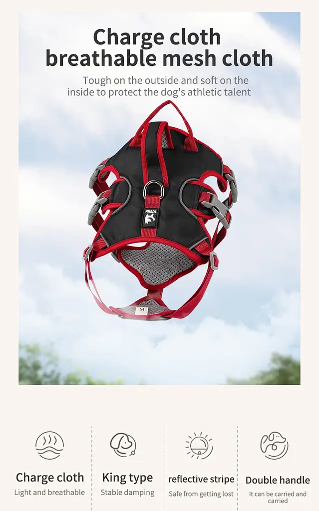 Шлея для собак Derby Pet harness FH107, L Чорний - фото 7