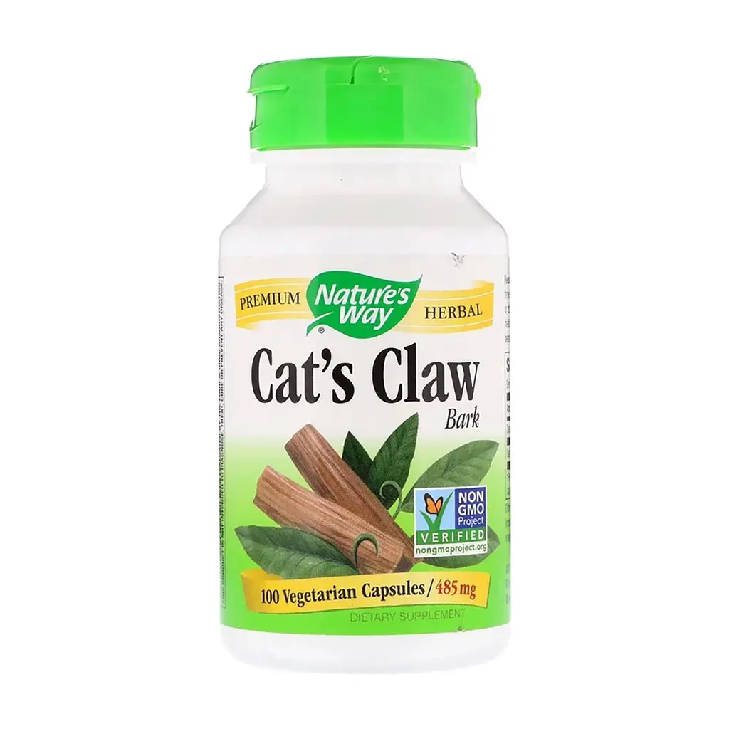 Трави Nature's Way Котячий кіготь, Cat's Claw Bark, 485 мг, 100 капсул (NWY-11450)