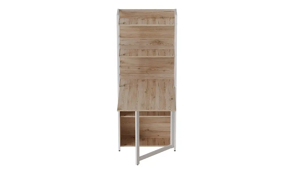 Стіл книжка з етажеркою Практик 2 Ferrum-decor 1555x640x990 Білий метал ДСП Дуб Сан-Марино 16 мм (FRD-104633) - фото 2