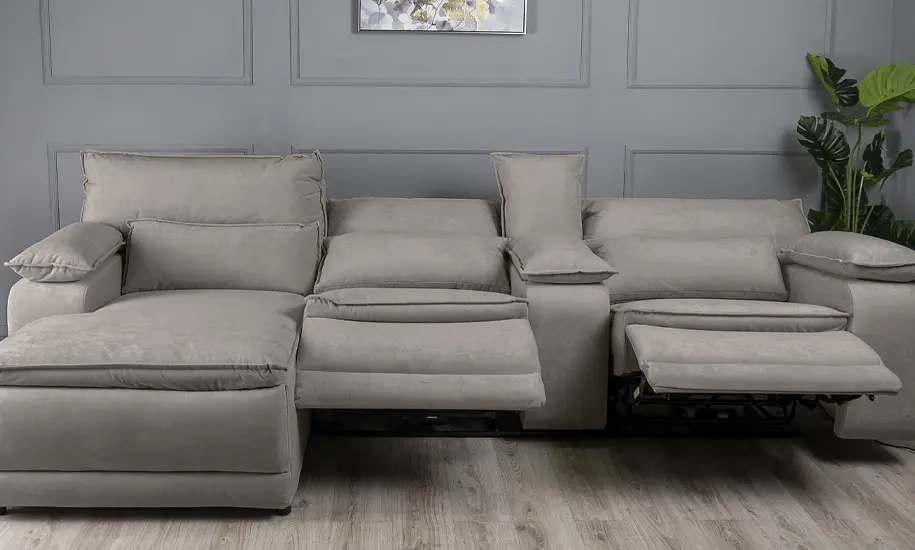 Диван кутовий Ego Home Денвер лівий з електричним реклайнером і консоллю бежевий (тк.Парадиз 07) - фото 5
