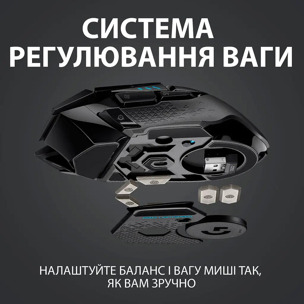 Миша Logitech G502 Lightspeed Black (910-005567) [64932] - фото 10