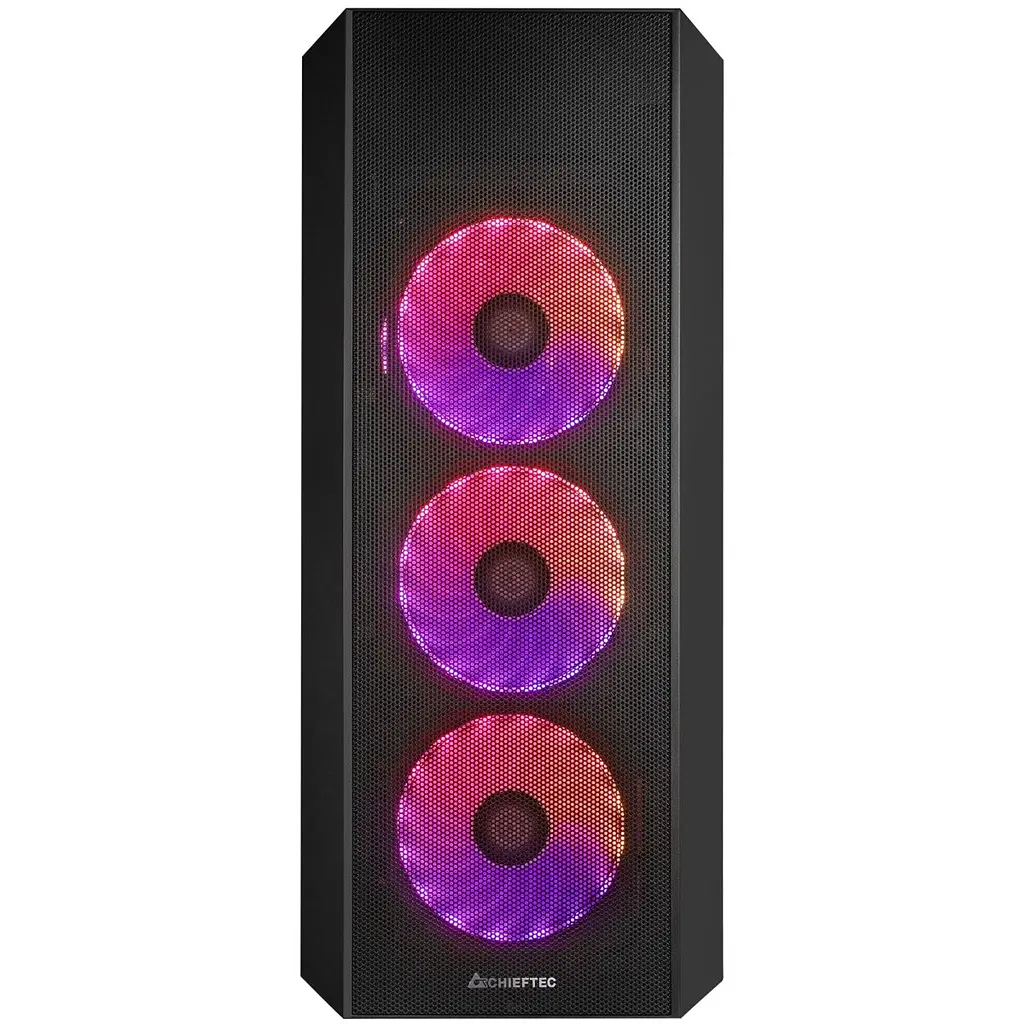 Корпус Chieftec SCORPION 4 GL-04B-UC-OP 4x120mm A-RGB, USB-C, ATX, без БЖ, Black (GL-04B-UC-OP) - фото 5