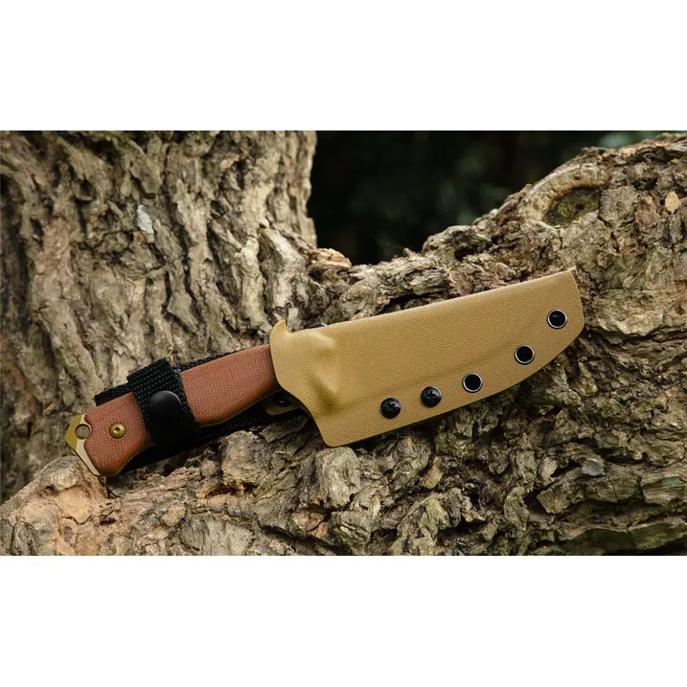 Ніж фіксований мисливський Ruike F186-MN, (11.8 см) D2 / Micarta коричневий - фото 12